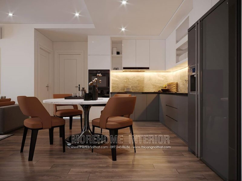Mẫu tủ bếp hiện đại, đẹp cho không gian bếp chung cư Thiết kế và sản xuất tủ bếp đẹp