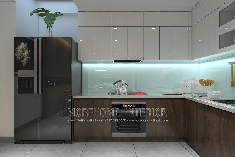 Mẫu tủ bếp gỗ công nghiệp rất phù hợp với điều kiện kinh tế của nhiều hộ gia đình người Việt. Liên hệ Morehome để được báo giá và sản xuất theo yêu cầu của bạn nhé Tủ bếp đẹp, tủ bếp đẹp hiện đại, tủ bếp An Cường, tủ bếp cao cấp