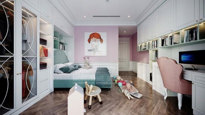 Tranh canvas trang trí tường đẹp, đáng yêu cho phòng ngủ con gái. Mẫu nội thất biệt thự đẹp