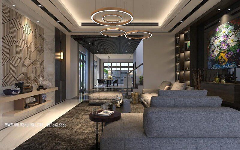 Thiết kế nội thất phòng khách liền phòng ăn hiện đại, đẹp cho nhà phố, biệt thự.